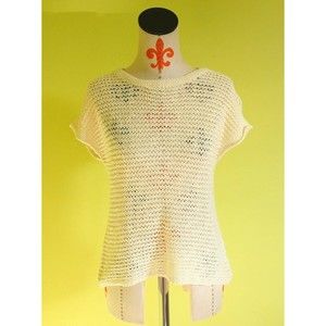 Wind River FIONA Sz S Beige Tan Fish Net Mesh Knit Top Sleeveless Tunic